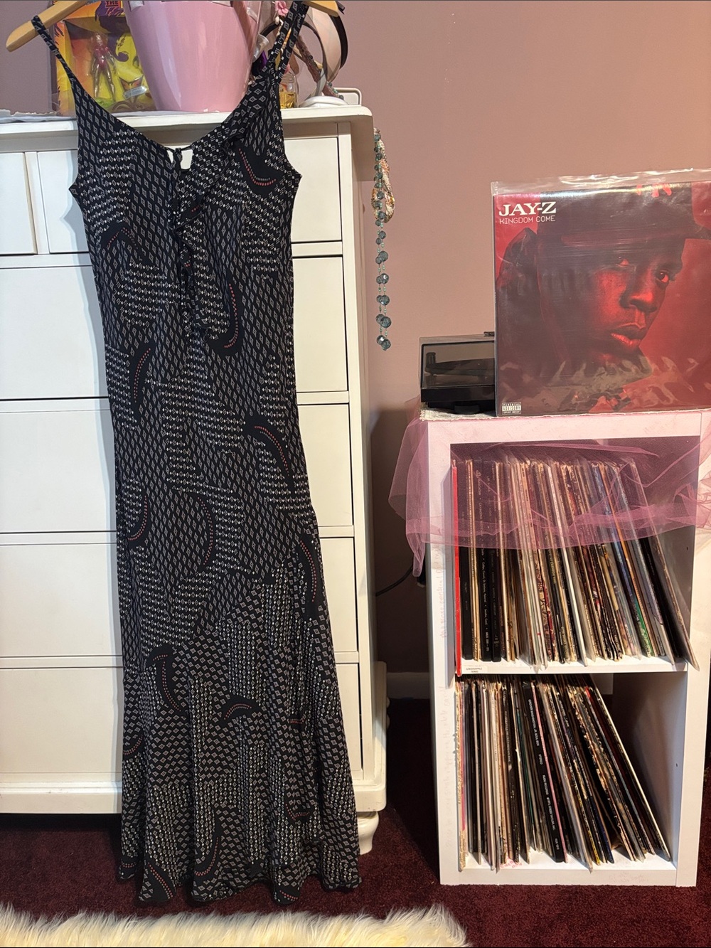 Vintage 90’s Asymmetrical Bias Maxi Printed Dress Betsey Johnson Y2K 14 Long Hot